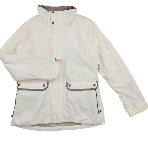 Bonfire Rainier Snow Ski Jacket Womens Large Ivory Soft Shell Insulated Winter - Picture 2 of 14